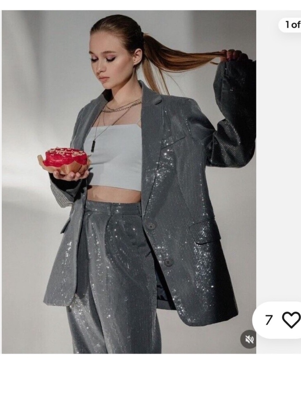 ZARA STRAIGHT MENSWEAR STYLE SEQUIN
BLAZER JACKET
